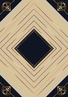 golden rhombus frame decoration vector