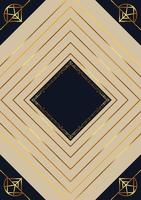 golden rhombus frame decoration vector