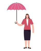 young woman with umbrella vector