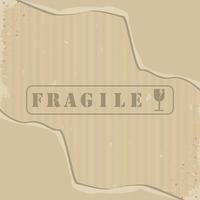 cardboard with fragile seal vector