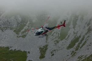 In high mountain rescue helicopter photo