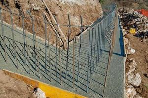 Reinforced concrete wall construction photo