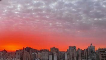 Sunrise in the cloudy sky of Alexandria in the winter days photo