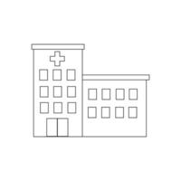 logotipo del vector del icono del edificio del hospital, sobre fondo blanco