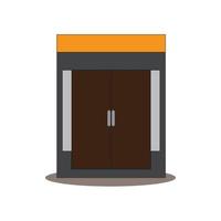 puerta marrón con dos algas de fondo blanco vector