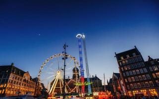 amusement park at the center of Amsterdam  night