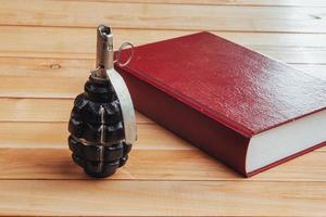 Wars grenade and explosive book Koran, holy war, terrorism. Peace in the world photo