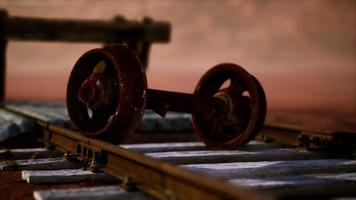 Abandoned railway tracks in the desert video