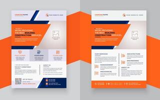 Abstract building construction flyer template vector