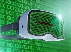 gafas de realidad virtual, hacker futurista, tecnología de Internet y concepto de red foto