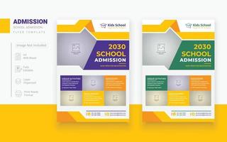 Creative and modern Kids School Admission flyer design template vector