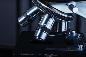 Close up of microscope at the laboratory.