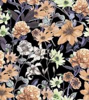 flowers pattern design floral seeamless botanical tropical bacakground seamless