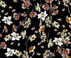 patrón de flores diseño floral transparente botánico tropical bacakground sin costura