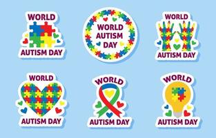 Awareness World Autism Day Sticker vector