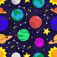 Celestial Bodies Seamless Pattern vector