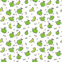 Seamless pattern with green apples. fruit pattern Green apple on white background. food seamless pattern. vector illustration