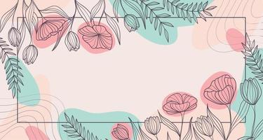 Colored cute watercolor floral frame Vector
