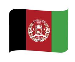 Afghanistan Flag National Asia Emblem Ribbon Icon Vector Illustration Abstract Design Element