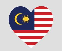 Malaysia Flag National Asia Emblem Heart Icon Vector Illustration Abstract Design Element