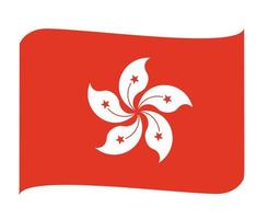 hong kong bandera nacional asia emblema cinta icono vector ilustración diseño abstracto elemento