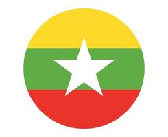 Myanmar Flag National Asia Emblem Icon Vector Illustration Abstract Design Element