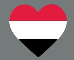 yemen bandera nacional asia emblema corazón icono vector ilustración diseño abstracto elemento