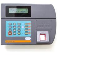 finger scan and card reader unit isolate on white background photo