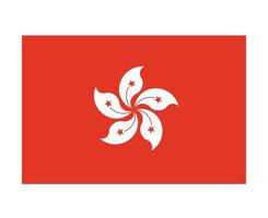 Hong Kong Flag National Asia Emblem Symbol Icon Vector Illustration Abstract Design Element