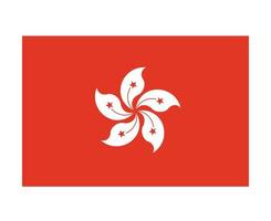 hong kong bandera nacional asia emblema símbolo icono vector ilustración diseño abstracto elemento