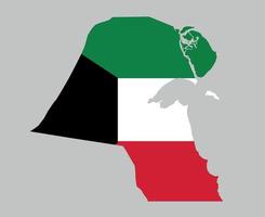 kuwait bandera nacional asia emblema mapa icono vector ilustración diseño abstracto elemento