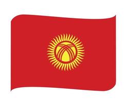 Kyrgyzstan Flag National Asia Emblem Ribbon Icon Vector Illustration Abstract Design Element