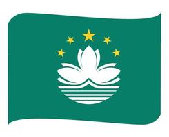 Macao bandera nacional asia emblema icono de cinta ilustración vectorial elemento de diseño abstracto vector