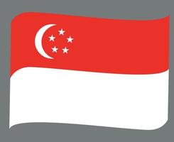 singapur bandera nacional asia emblema cinta icono vector ilustración diseño abstracto elemento