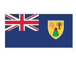 bandera de las islas turcas y caicos emblema nacional de américa del norte símbolo icono ilustración vectorial elemento de diseño abstracto vector