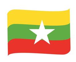 myanmar bandera nacional asia emblema icono de cinta ilustración vectorial elemento de diseño abstracto vector