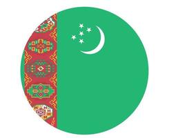 Turkmenistan Flag National Asia Emblem Icon Vector Illustration Abstract Design Element