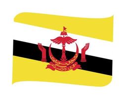 brunei bandera nacional asia emblema icono de cinta ilustración vectorial elemento de diseño abstracto vector