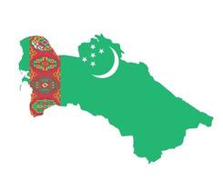 turkmenistán bandera nacional asia emblema mapa icono vector ilustración diseño abstracto elemento