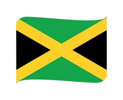 bandera de jamaica emblema nacional de américa del norte icono de cinta ilustración vectorial elemento de diseño abstracto vector