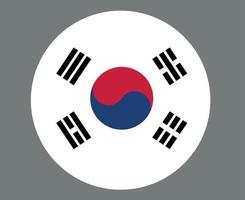 South Korea Flag National Asia Emblem Icon Vector Illustration Abstract Design Element