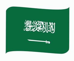 Saudi Arabia Flag National Asia Emblem Ribbon Icon Vector Illustration Abstract Design Element