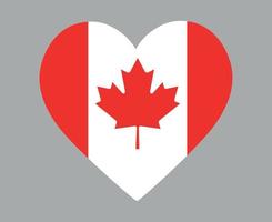 bandera de canadá emblema nacional de américa del norte icono del corazón ilustración vectorial elemento de diseño abstracto vector