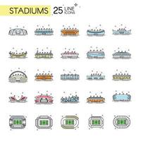 Set of different stadium icons side view Vector