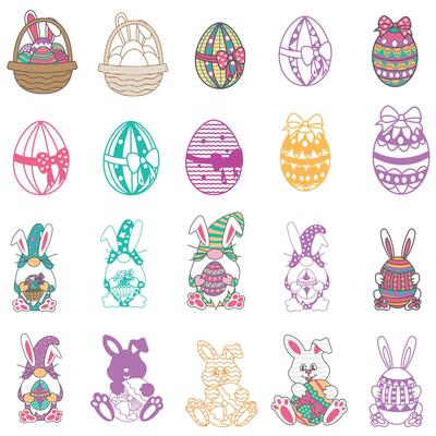 Happy Easter, set of vector design elements