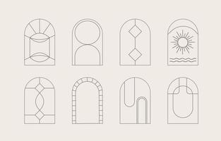 arch collection with geometric,curve.Vector illustration for icon,sticker,printable and tattoo vector