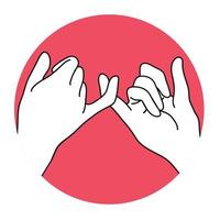 hands making a promise outline icon vector