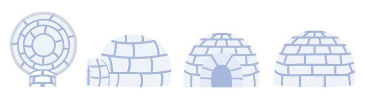 Igloo ice house  vector set