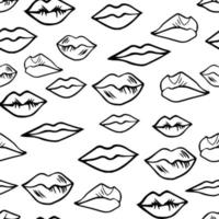 patrón transparente de vector con labios dibujados a mano. textura para baldosas de cerámica, papeles pintados, envoltura de regalos, estampado textil. ilustración vectorial