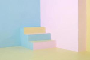 Colorful staircase on minimalist interior photo